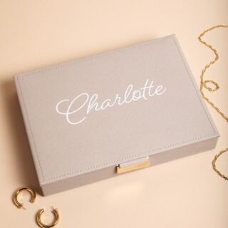 Personalised Stackers Classic Jewellery Box in Taupe