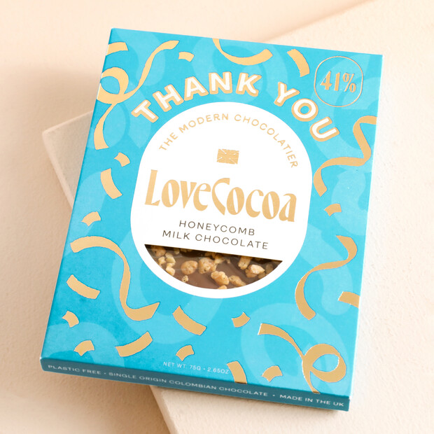 Love Cocoa Thank You Honeycomb Chocolate Bar
