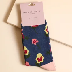 Miss Sparrow Bamboo Botany Study Socks