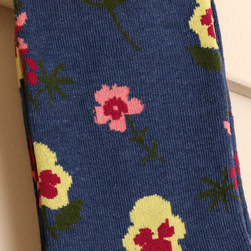 Close Up of Miss Sparrow Bamboo Botany Study Socks Pattern