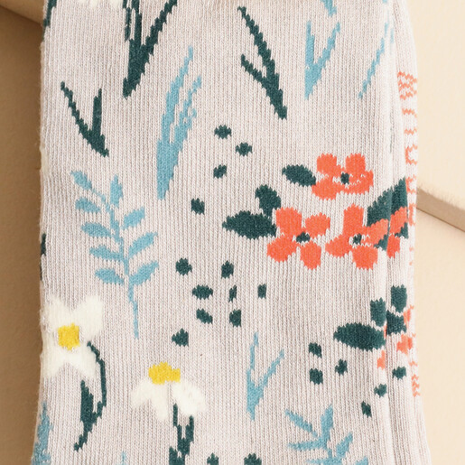 Close Up of Pattern on Miss Sparrow Bamboo Floral Meadow Socks