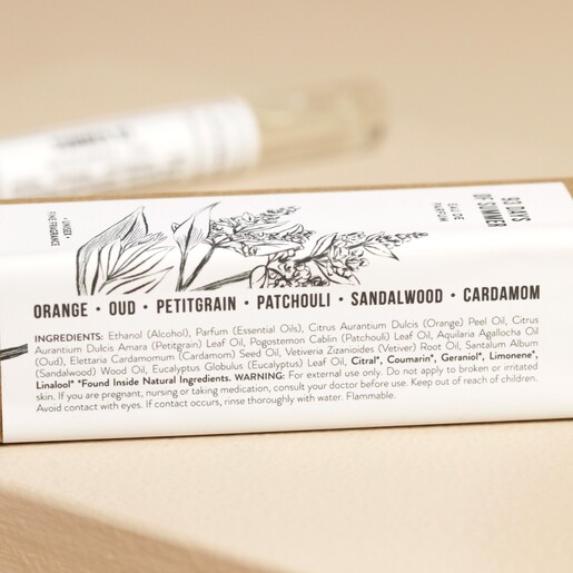 Close up of ingredients on Norfolk Natural Living 93 Days of Summer Parfum