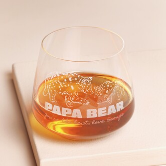 Personalised Papa Bear Whisky Glass