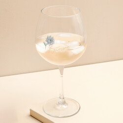 Personalised Gold Name and Birth Flower Gin Glass