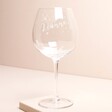 Personalised Name Balloon Gin Glass against beige backdrop