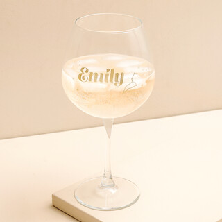 Personalised Gold Name and Constellation Gin Glass