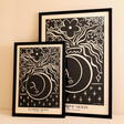 Nima Nima Studio Flower Moon A3 Print with a4 version against neutral background