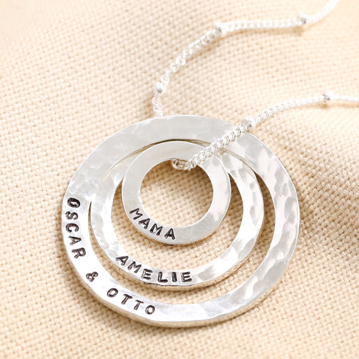 Sterling Silver Engraved Halo Necklace - Mothers Day - Daughter - 18th - 21st - Birthday - Personalised Halo outlets Necklace - Silver - Bridesmaid