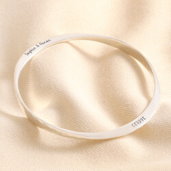 Personalised Hammered Sterling Silver Twisted Bangle