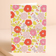 Ohh Deer Butterfly Floral Birthday Card standing against beige backdrop