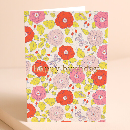 Ohh Deer Butterfly Floral Birthday Card Ohh Deer Butterfly Floral Birthday Card standing against beige backdrop