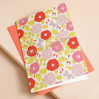 Ohh Deer Butterfly Floral Birthday Card