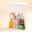 Ohh Deer Party Animals Birthday Card Standing on Beige Surface 