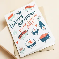 Ohh Deer Let the Good Times Roll Sushi Birthday Card