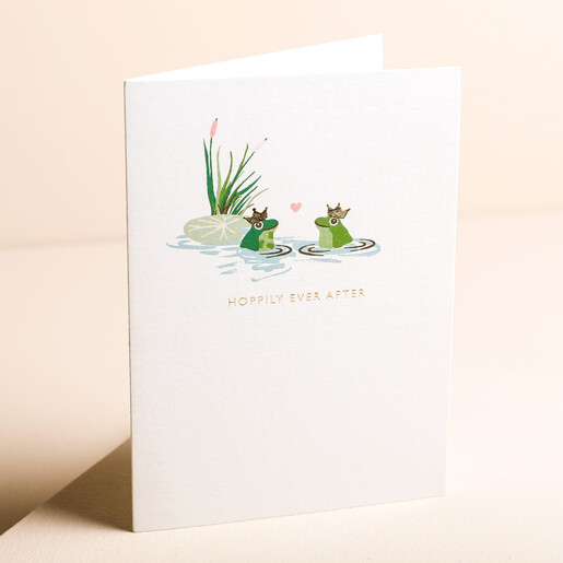 Cath Kidston Hoppily Ever After Greetings Card Standing on Beige Surface 