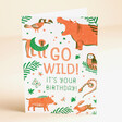 Ohh Deer Go Wild Jungle Birthday Card Standing on Beige 