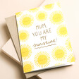 Ohh Deer Mum You Are My Sunshine Mother's Day Card on Beige Surface