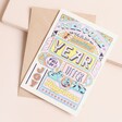 Another Year Full Of Happiness Greeting Card with Envelope on Beige Background