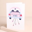 Ohh Deer Car and Cans Just Married Wedding Card on Neutral Background