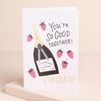 Ohh Deer You're So Good Together Congrats Engagement Card on Neutral Background