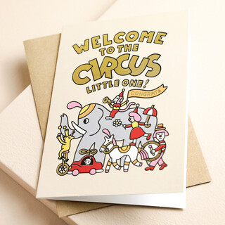 Ohh Deer Welcome to the Circus New Baby Card