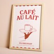 Proper Good Café Au Lait A4 Print on beige background