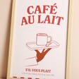 Close up of Proper Good Café Au Lait A4 Print