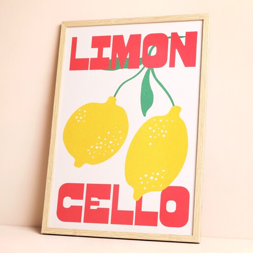 Proper Good Limoncello A3 Print on Beige Background