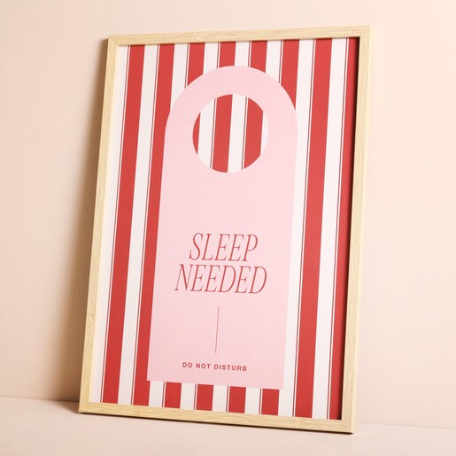 Proper Good Sleep Needed A3 Print on Beige Background