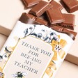 Close Up of the Cubes of Thank you for Bee-ing my Teacher Chocolate Bar