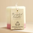 The Recycled Candle Company Pink Jasmine and Pear Octagon Candle showing label