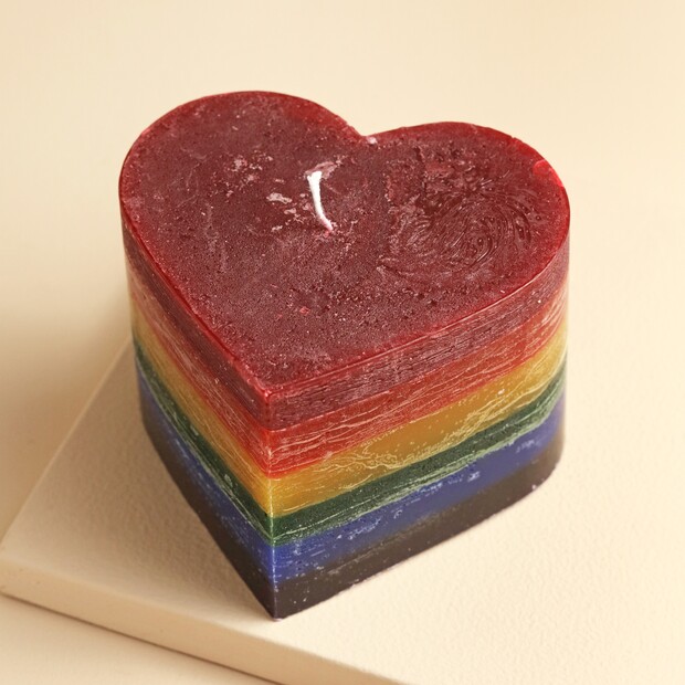 The Recycled Candle Company Heart Rainbow Pride Candle