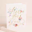 Rifle Paper Co. Floral Here For You Card on Beige Background