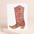 Rifle Paper Co. Birthday Boot Card on Beige Background