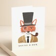 Rifle Paper Co. You're A Fox Valentine's Day Card Standing on Pink Surface