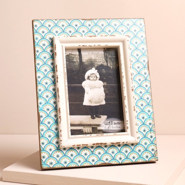 Sass & Belle Aqua Boudoir Stamp Photo Frame 