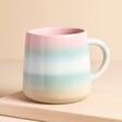 Sass & Belle Mojave Glaze Pink and Blue Mug on Pink Surface