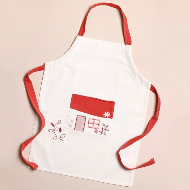 Embroidered House Children's Apron