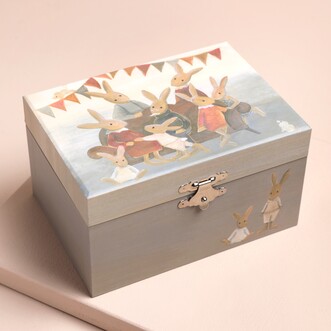 Grey Rabbit Musical Jewellery Box