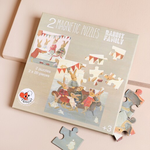 Set of 2 Rabbit Family Magnetic Puzzles