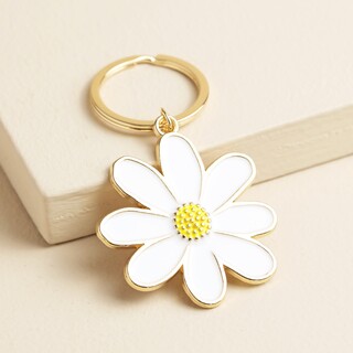 Enamel Daisy Keyring
