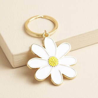Enamel Daisy Keyring