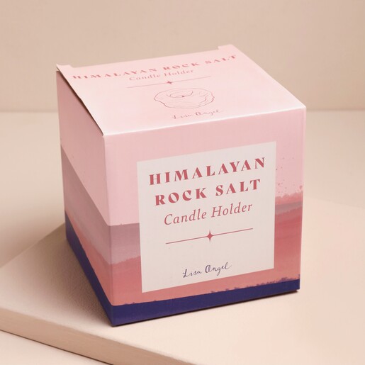 In Packaging Himalayan Rock Salt Candle Holder in packaging against neutral coloured backgroundq