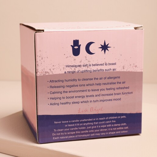 Back of Box Back of Himalayan Rock Salt Candle Holder packaging