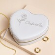 Personalised Birth Flower Heart Travel Jewellery Case