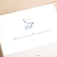 Close Up of Personalisation on Personalised Floral Initial White Jewellery Box