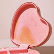 Inside of Heart Travel Jewellery Box Lid in Pink
