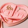 Inside of Inside of Heart Travel Jewellery Box Base in Pink