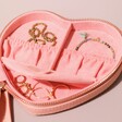 Inside of Inside of Heart Travel Jewellery Box Base in Pink