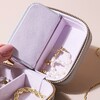 Inside Lid of Mini Square Stars Travel Jewellery Box in Grey 